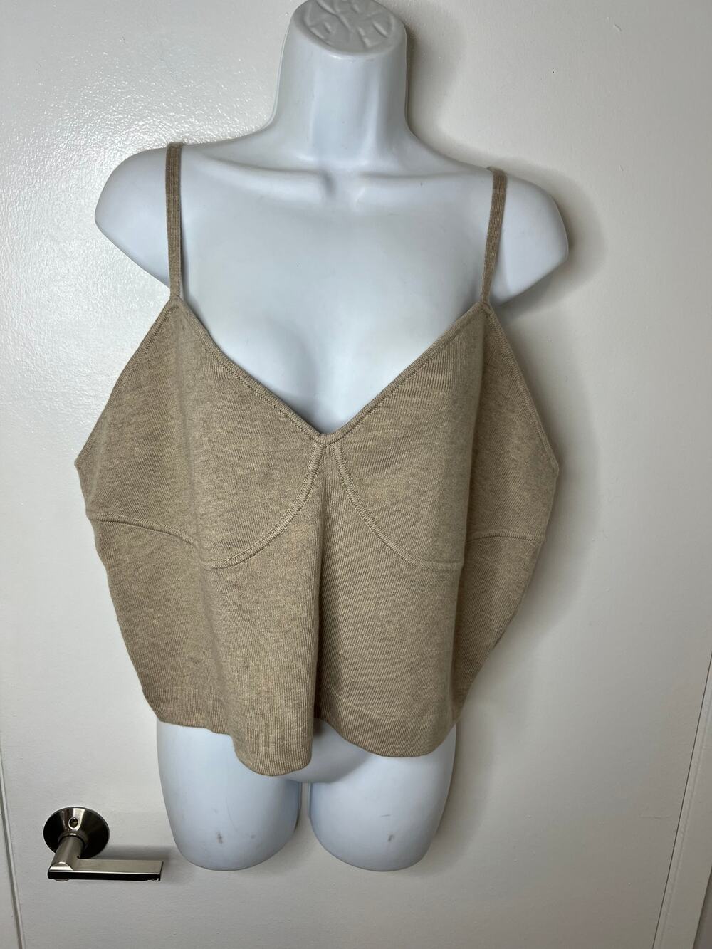 The Drop Women's Catalina Sweater Bralette Beige NEW ~ Size 2X